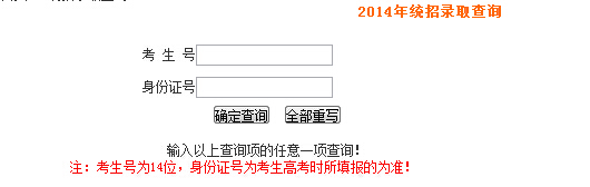 湖南涉外经济学院2014年艺术类高考录取查询